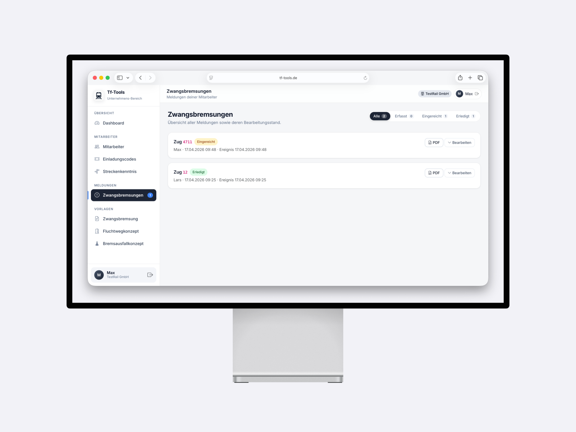 Unternehmens-Ansicht der Zwangsbremsungen